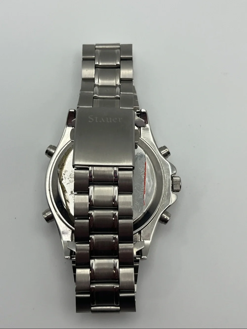 Stauer Men's Stainless Steel Chronograph Watch - Black Dial